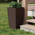 Brown Recycled Plastic Rectangular Self Watering Planter Box - 30 X 15-inch