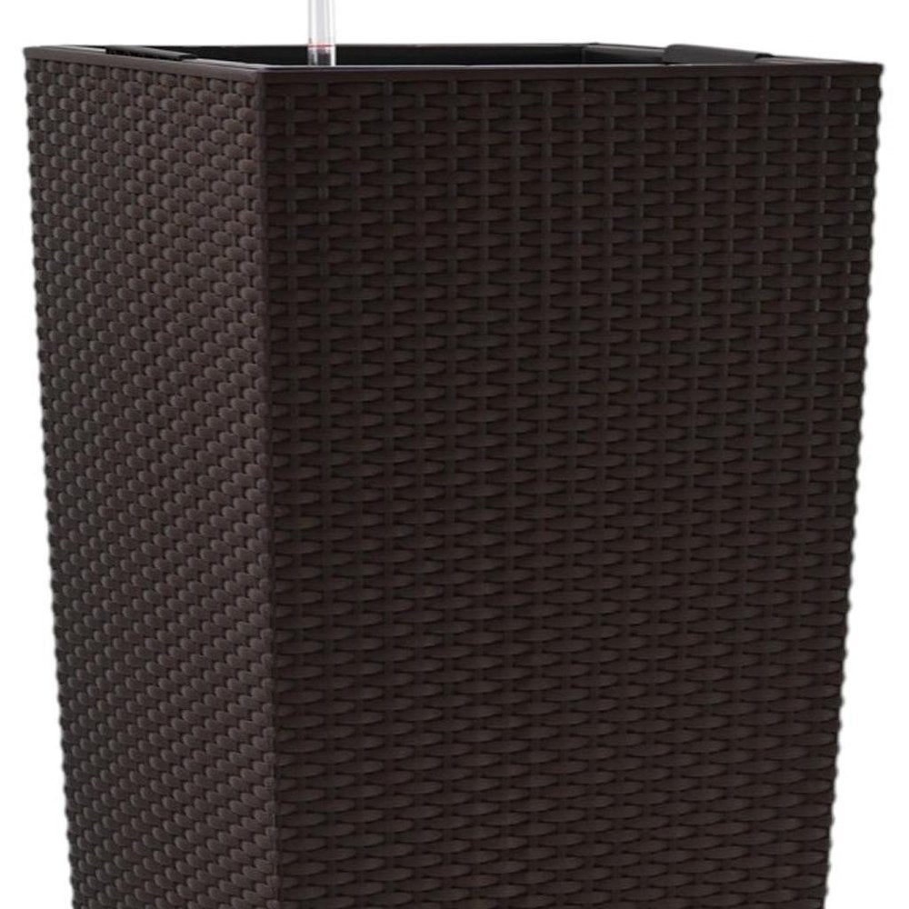 Brown Recycled Plastic Rectangular Self Watering Planter Box - 30 X 15-inch