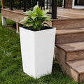 White Recycled Plastic Rectangular Self Watering Planter Box - 30 X 15-inch