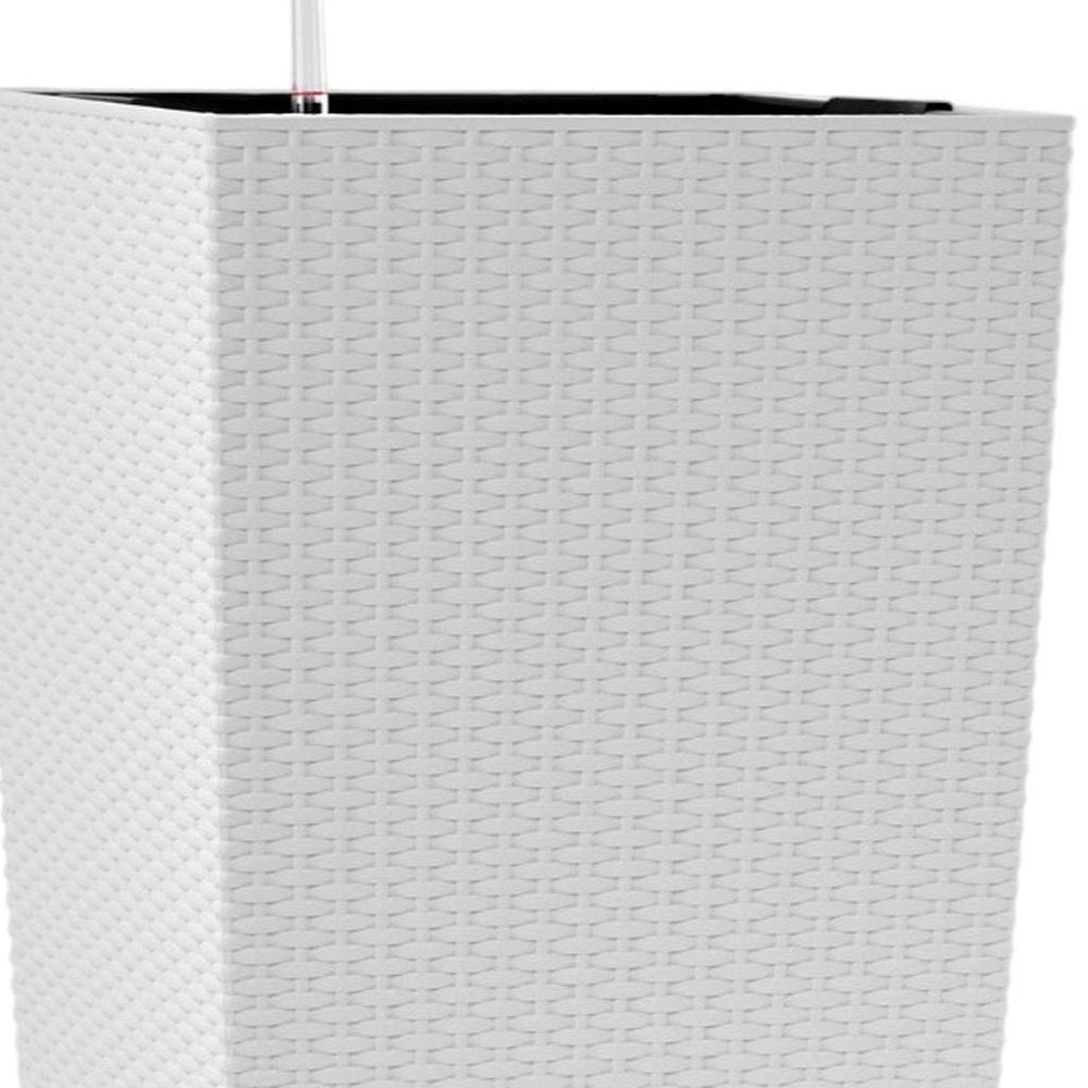 White Recycled Plastic Rectangular Self Watering Planter Box - 30 X 15-inch