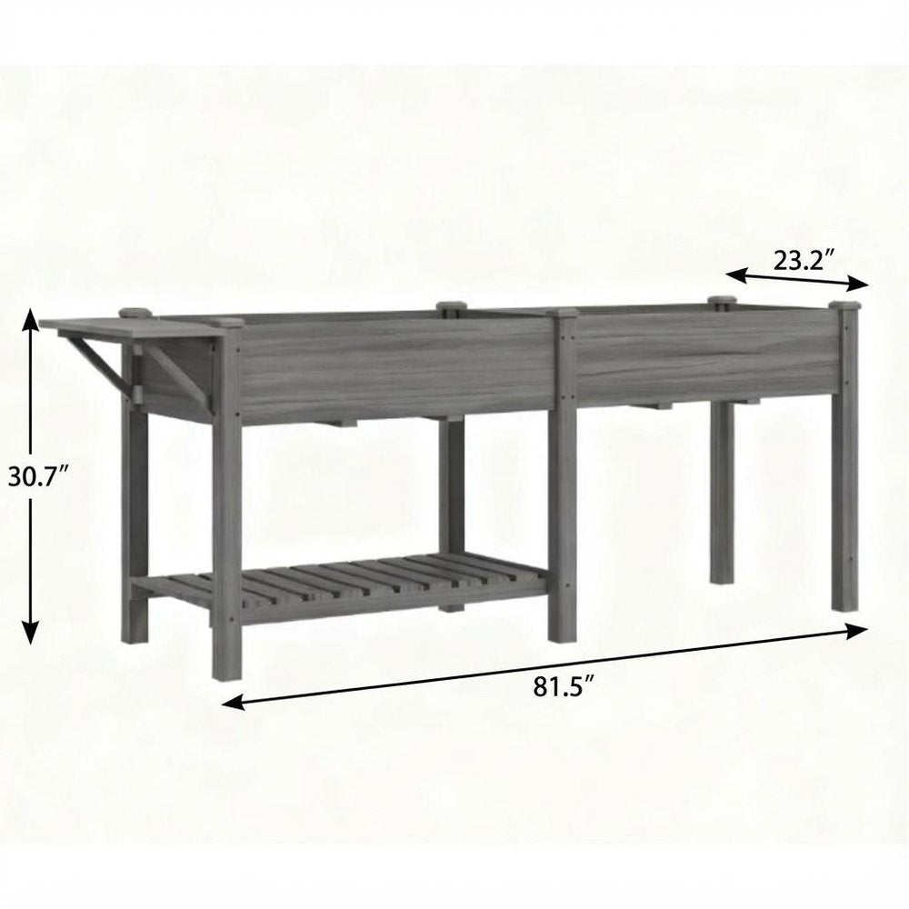 Light Gray Wood Rectangular Planter Box - 31 X 82-inch