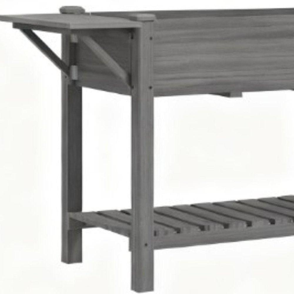 Light Gray Wood Rectangular Planter Box - 31 X 82-inch