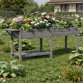 Light Gray Wood Rectangular Planter Box - 31 X 82-inch