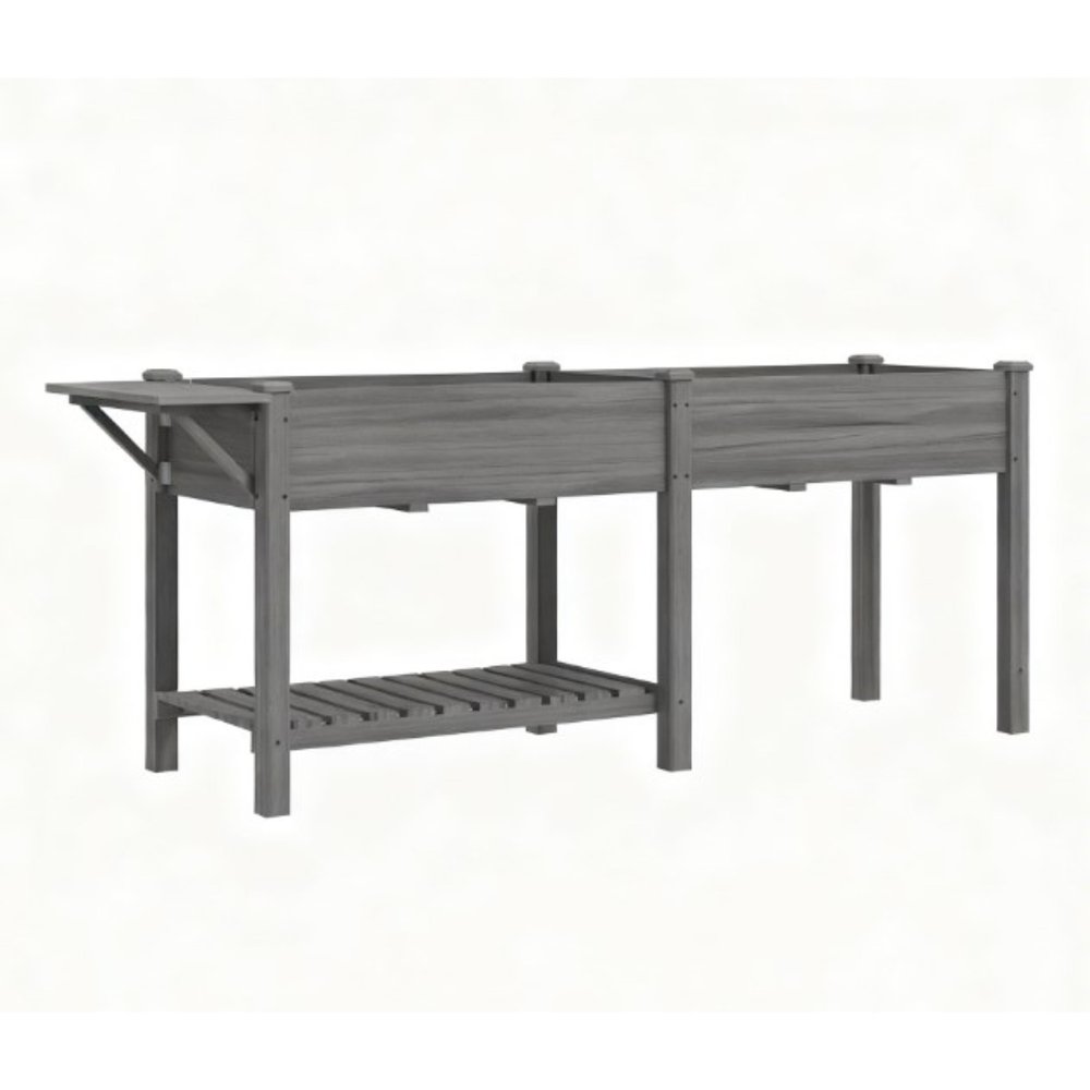 Light Gray Wood Rectangular Planter Box - 31 X 82-inch