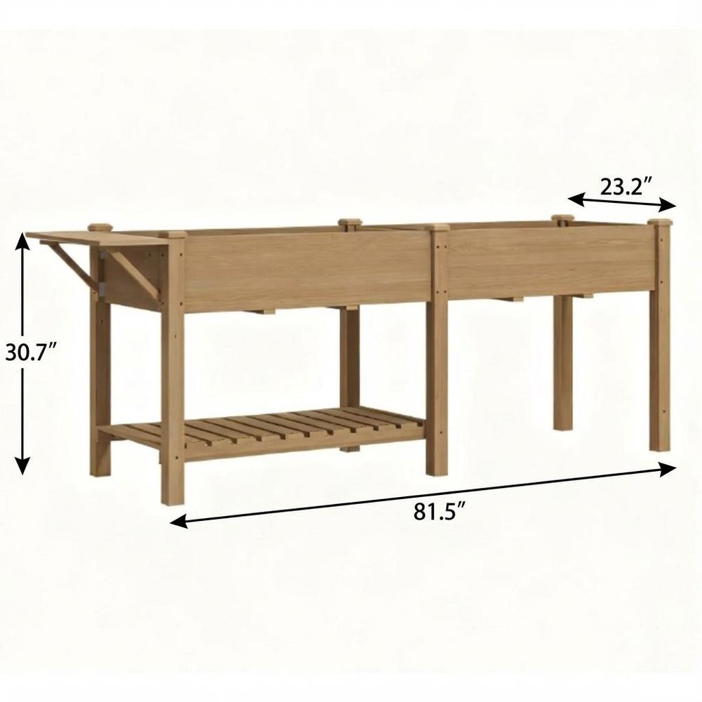 Brown Wood Rectangular Planter Box - 31 X 82-inch
