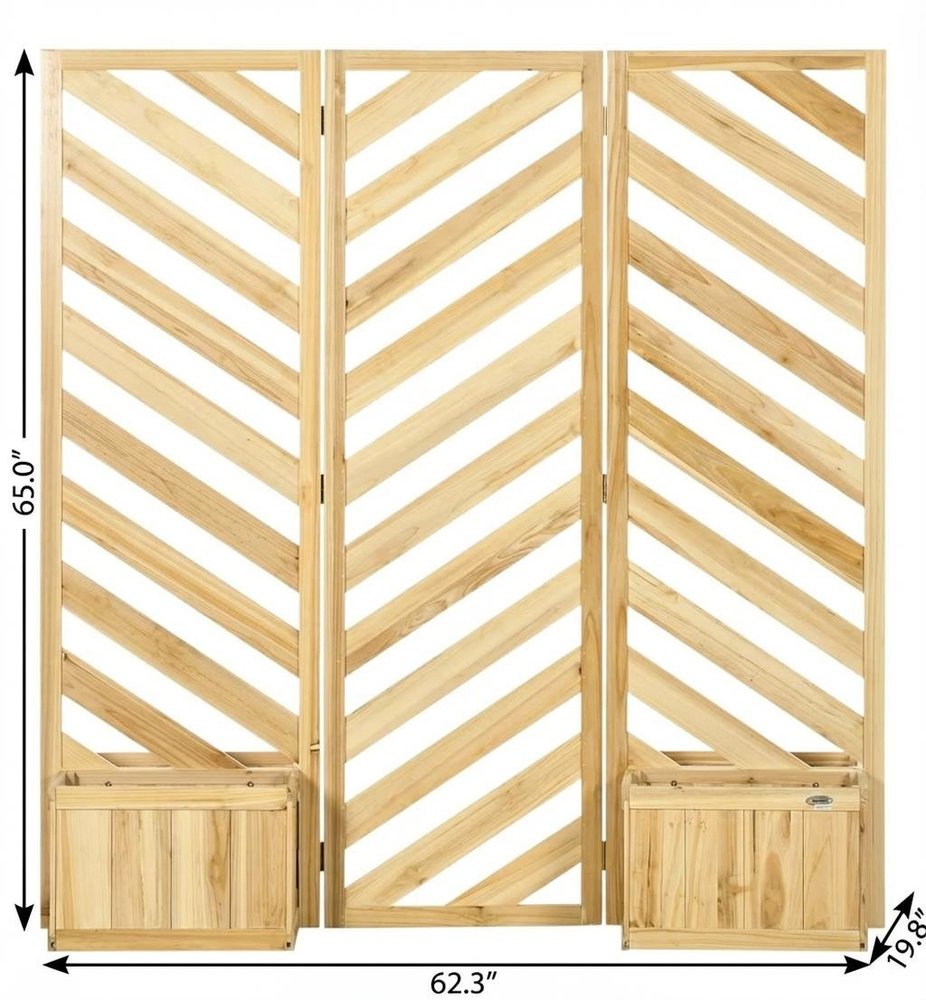 Brown Wood Rectangular Planter Box - 65 X 62-inch