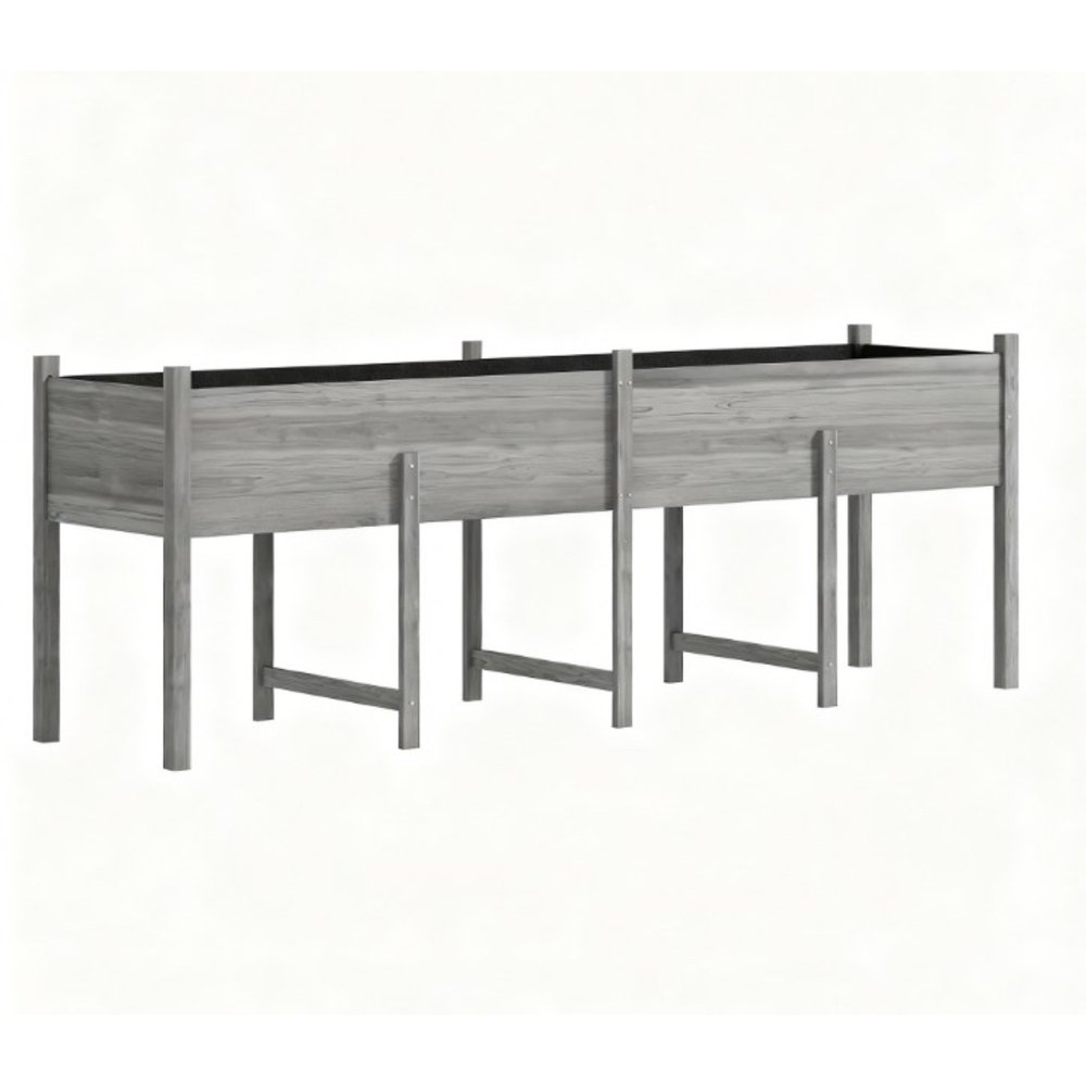 Light Gray Wood Rectangular Planter Box - 32 X 89-inch