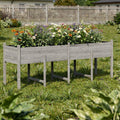 Light Gray Wood Rectangular Planter Box - 32 X 89-inch