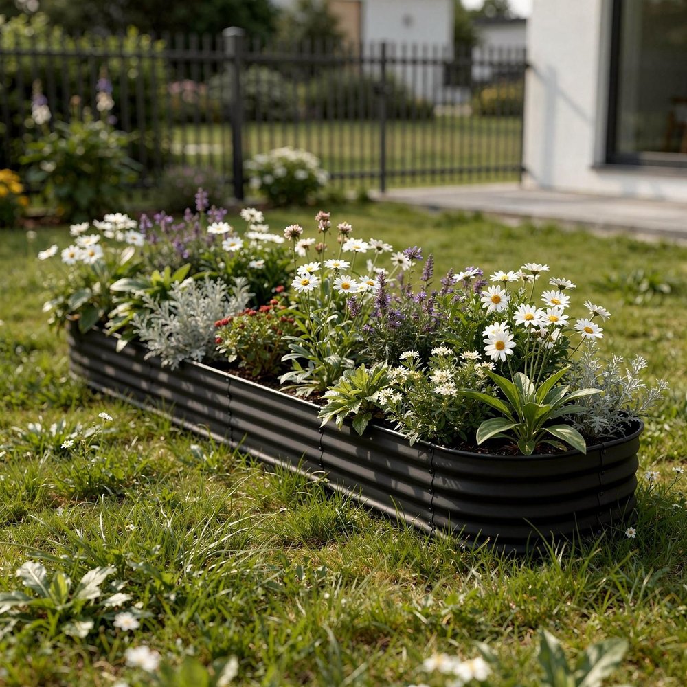 Light Gray Steel Rectangular Planter Box - 12 X 95-inch