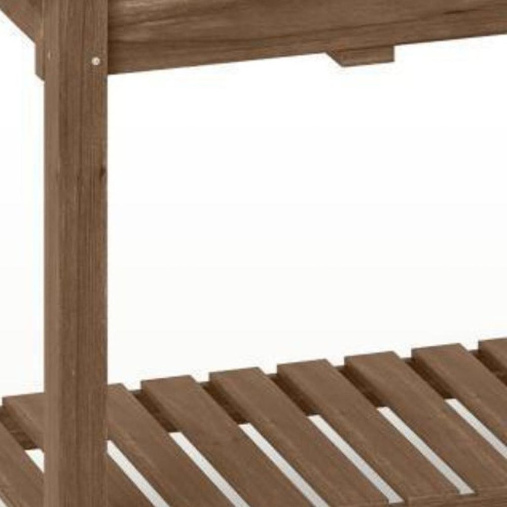 Brown Wood Rectangular Planter Box - 34 X 57-inch