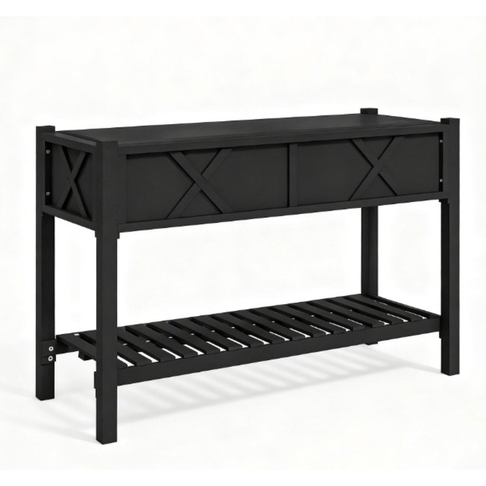 Black Wood Rectangular Planter Box - 32 X 47-inch