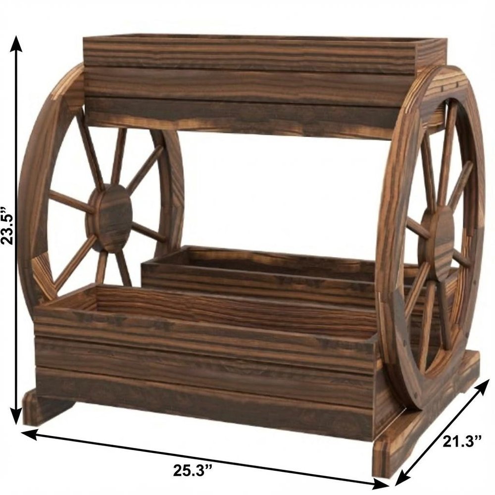 Brown Wood Rectangular Planter Box - 24 X 25-inch