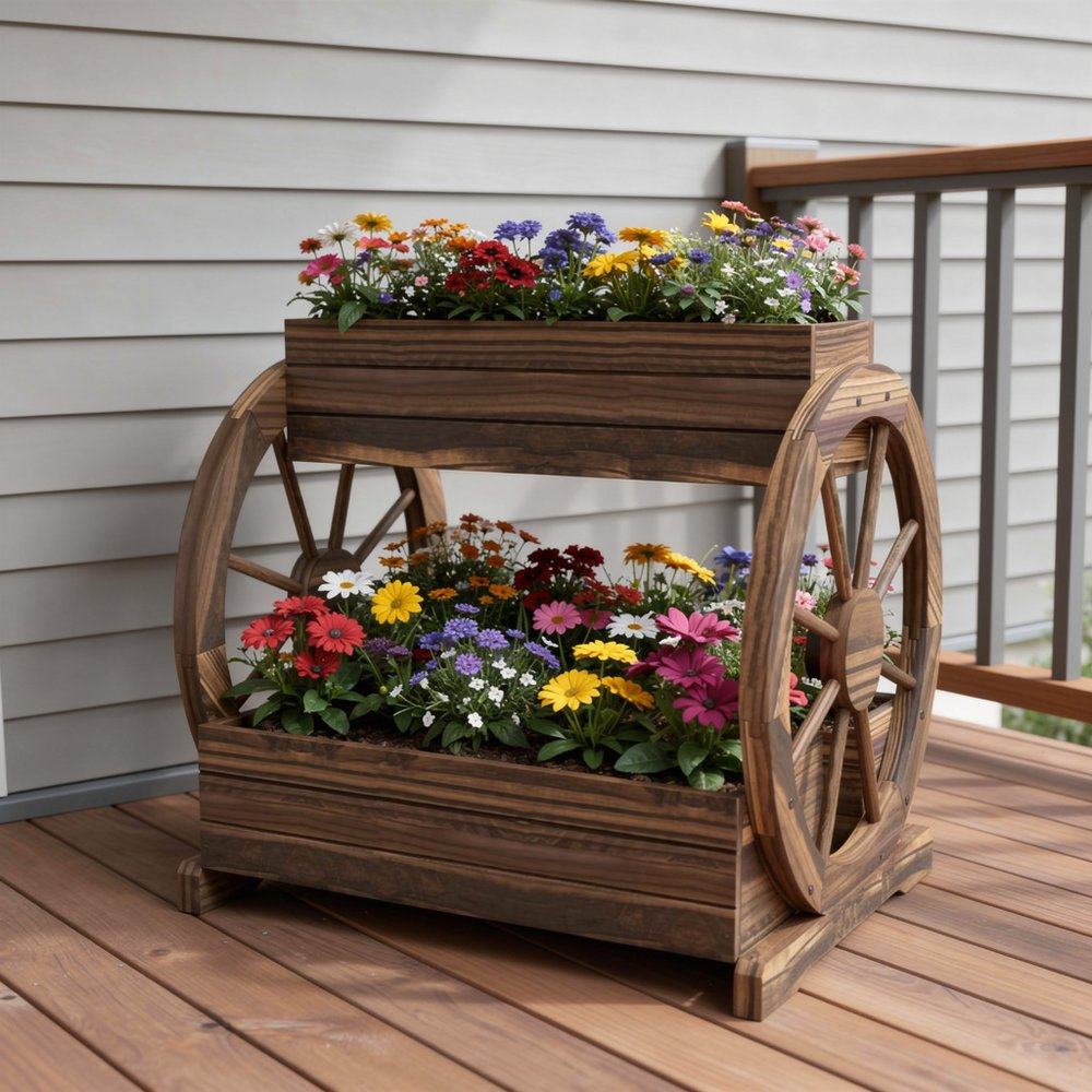 Brown Wood Rectangular Planter Box - 24 X 25-inch