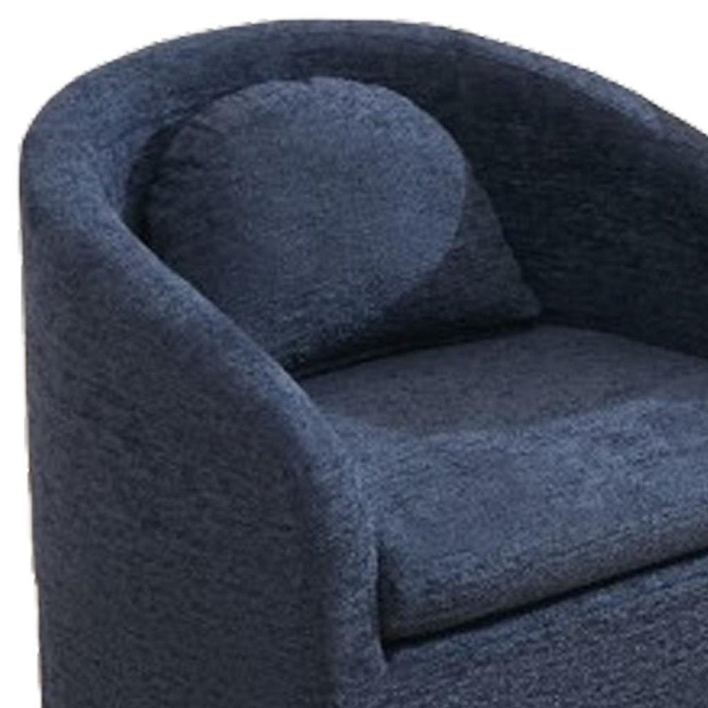Blue Chenille Wing Back Dining Side Chair