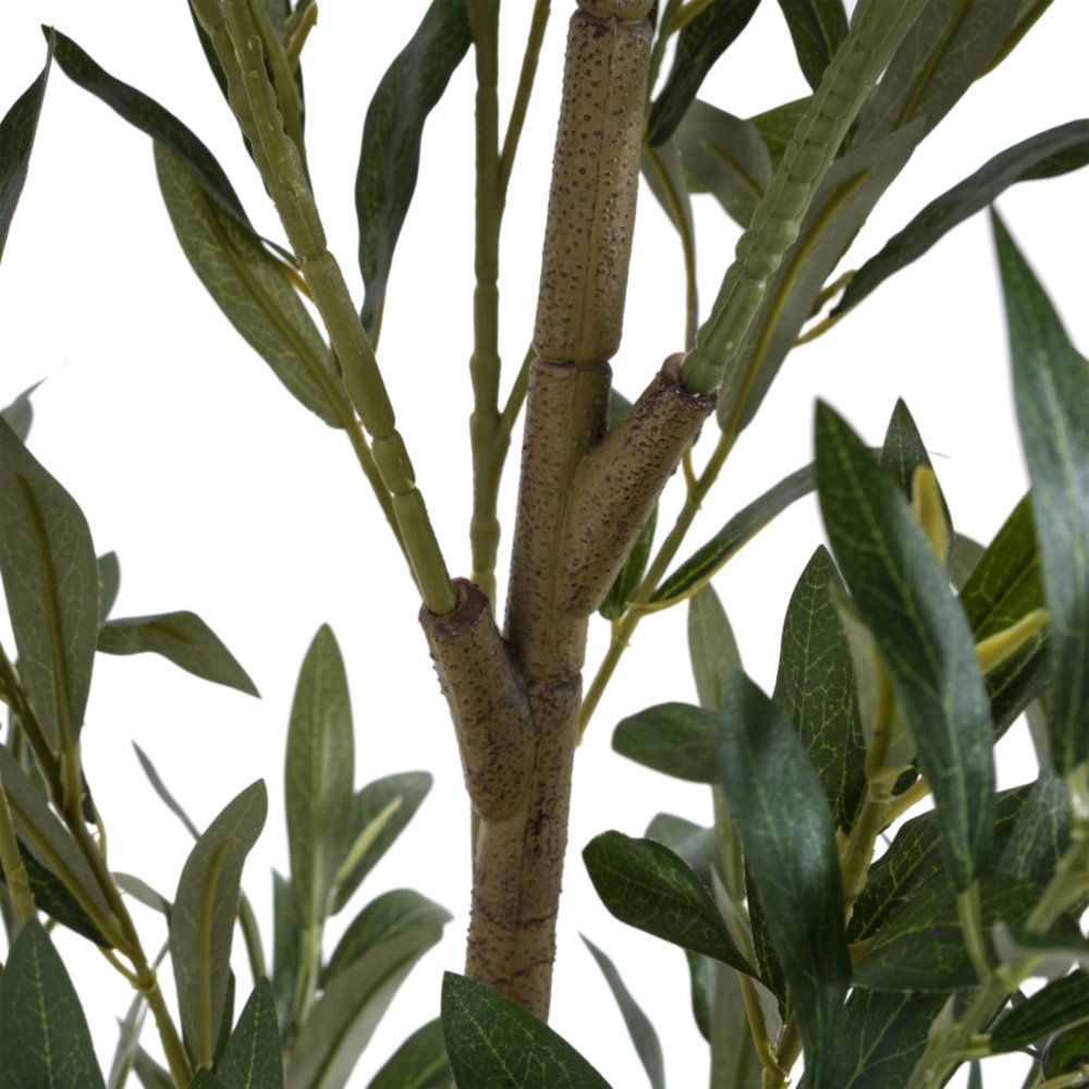 Green Artificial Olive Tree in Cylindrical Black Pot - 71-inch