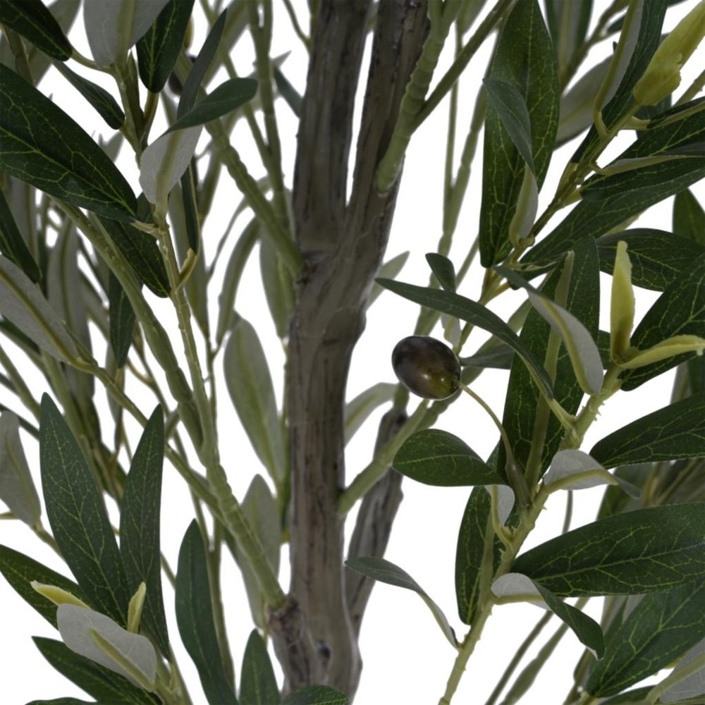 Green Artificial Olive Tree in Cylindrical Black Pot - 66-inch