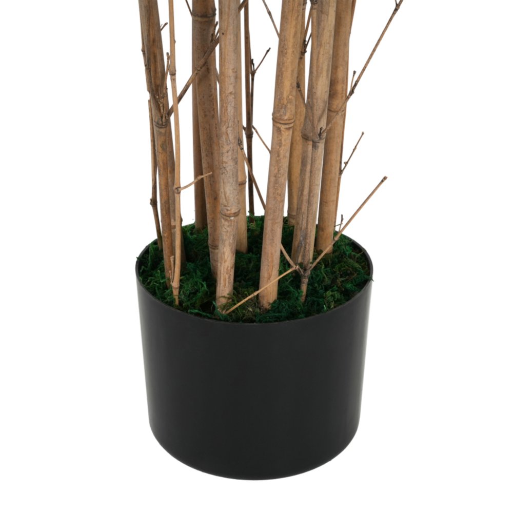 Green Artificial Bamboo Tree in Cylindrical Black Pot - 70-inch