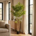 Green Artificial Bamboo Tree in Cylindrical Black Pot - 70-inch