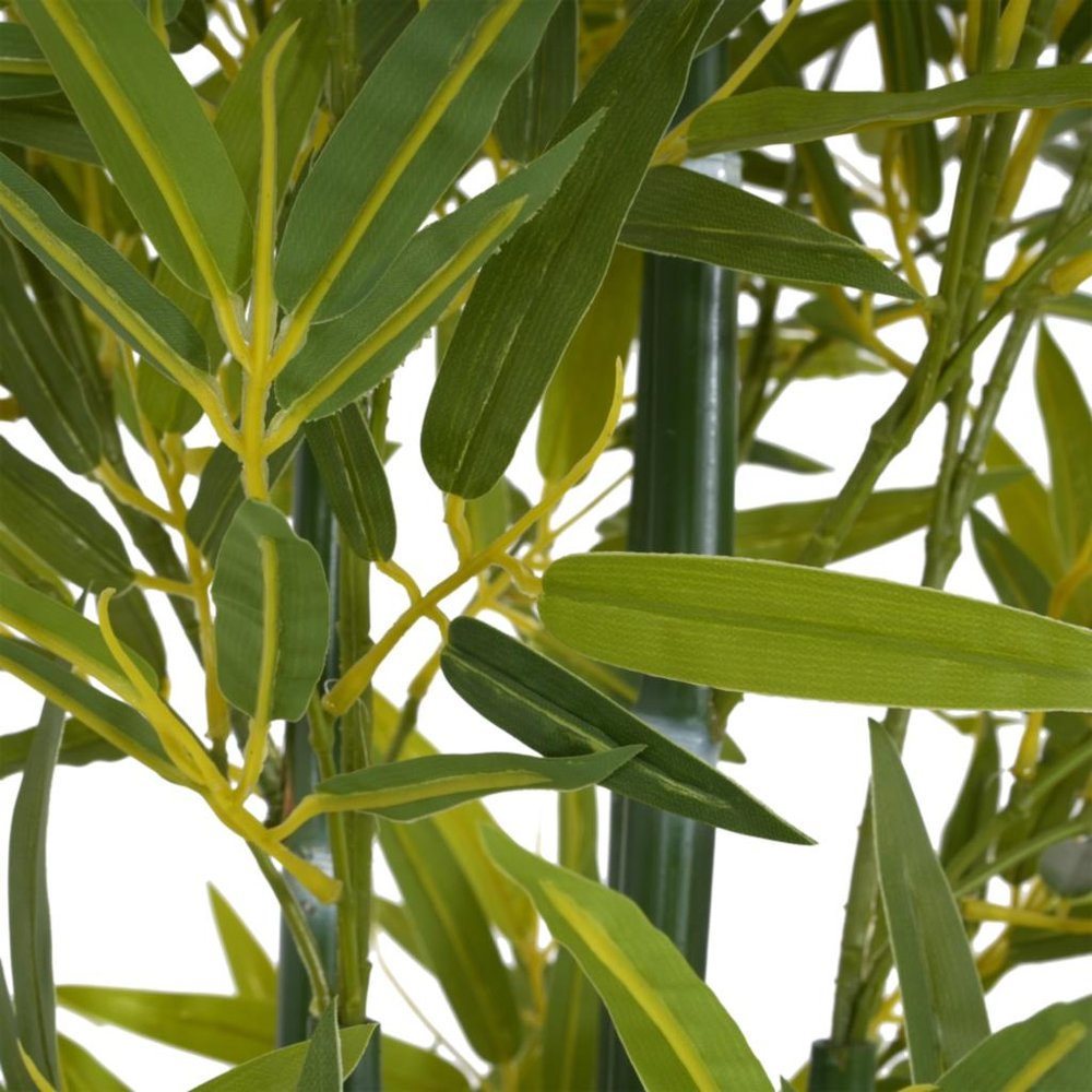 Set of Two 61 Green Artificial Bamboo Tree in Cylindrical Black Pot