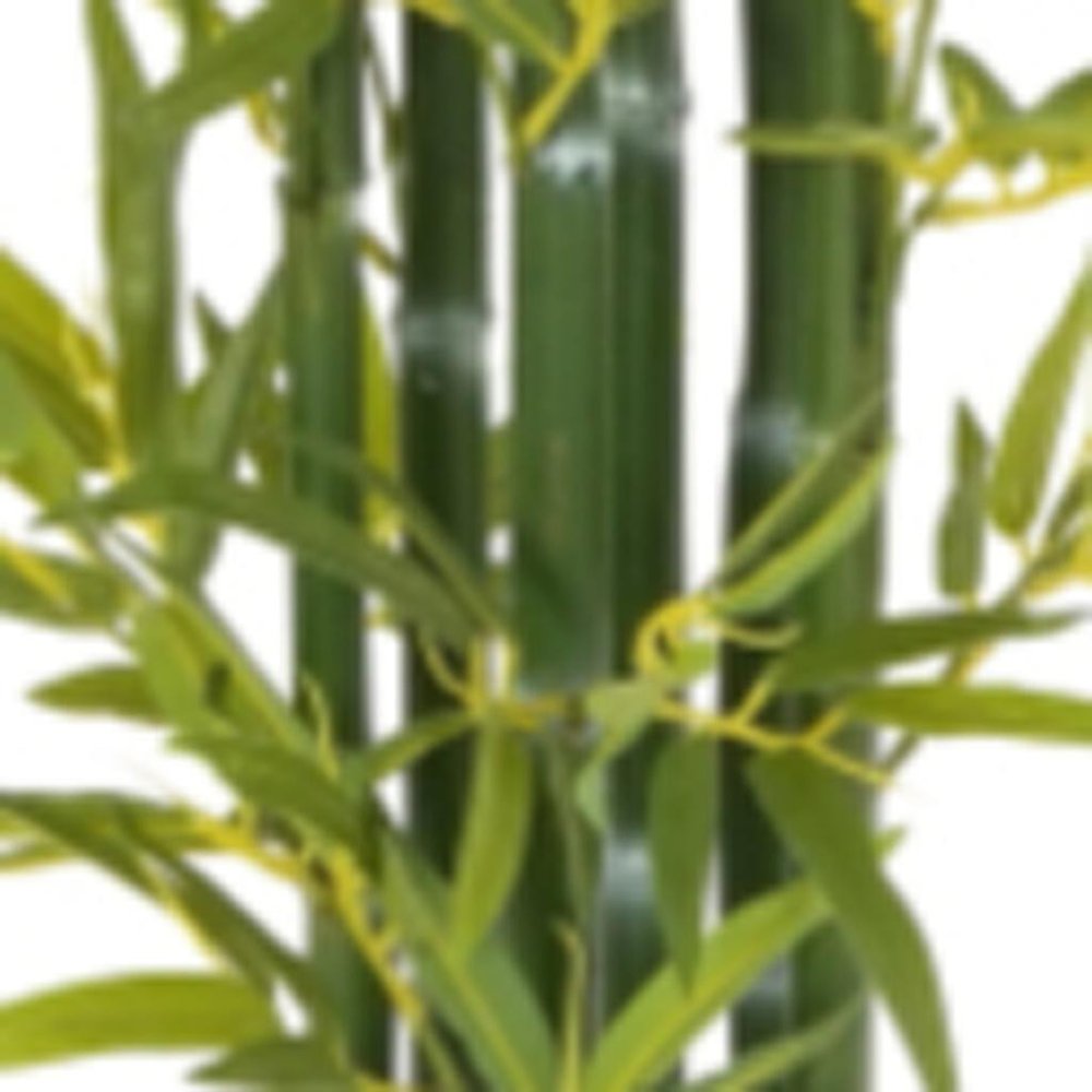 Set of Two 61 Green Artificial Bamboo Tree in Cylindrical Black Pot