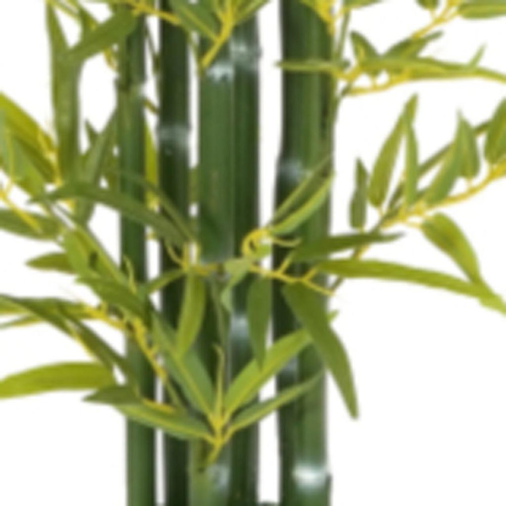 Set of Two 61 Green Artificial Bamboo Tree in Cylindrical Black Pot