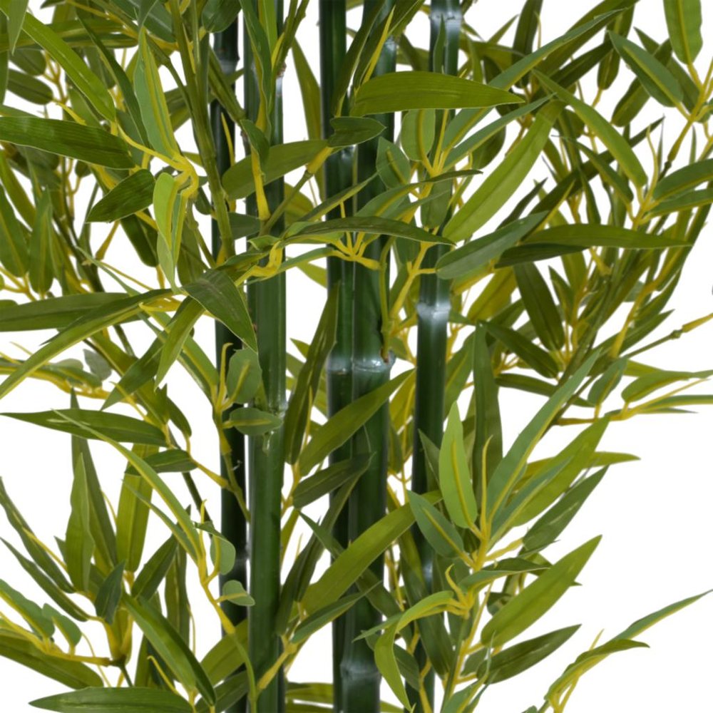 Set of Two 72 Green Artificial Bamboo Tree in Cylindrical Black Pot
