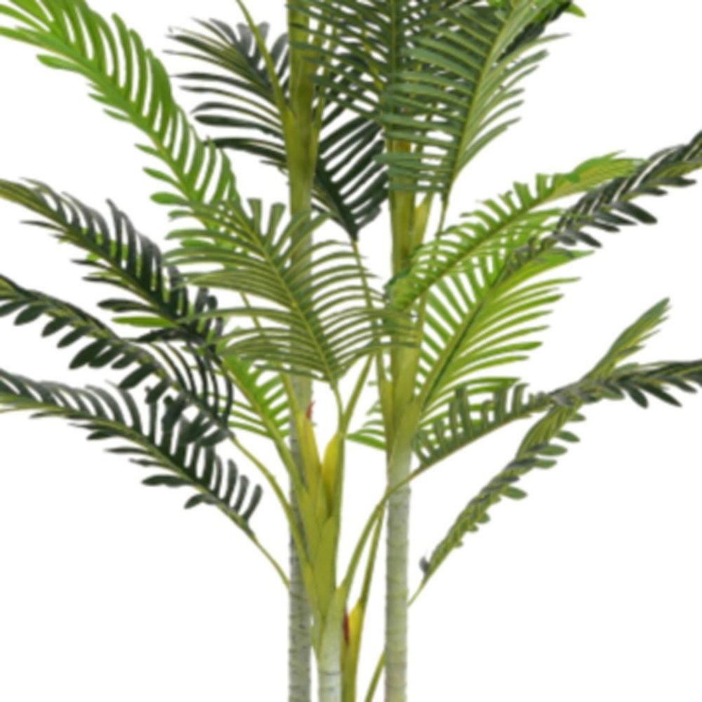 Set of Two 79 Green Artificial Palm Tree in Cylindrical Black Pot