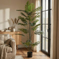 Green Artificial Palm Tree in Cylindrical Black Pot - 86-inch
