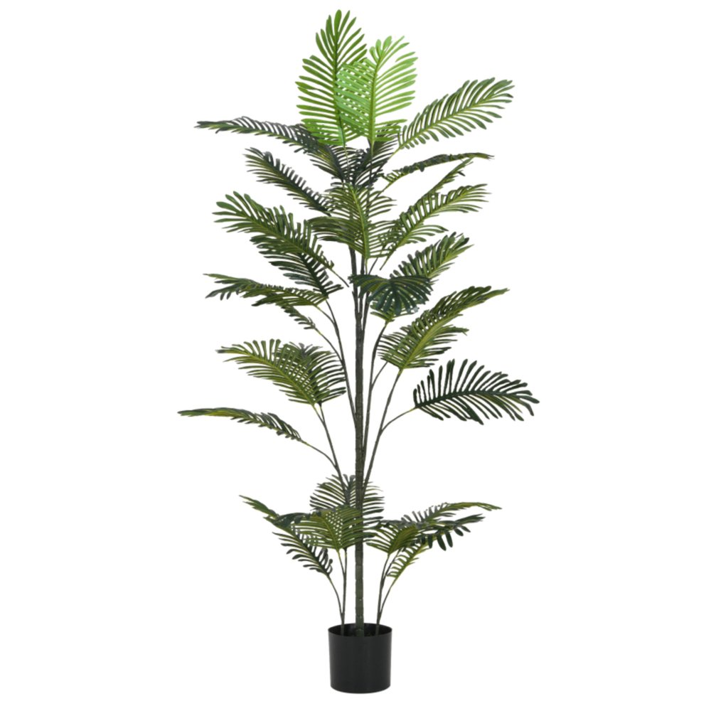 Green Artificial Palm Tree in Cylindrical Black Pot - 86-inch