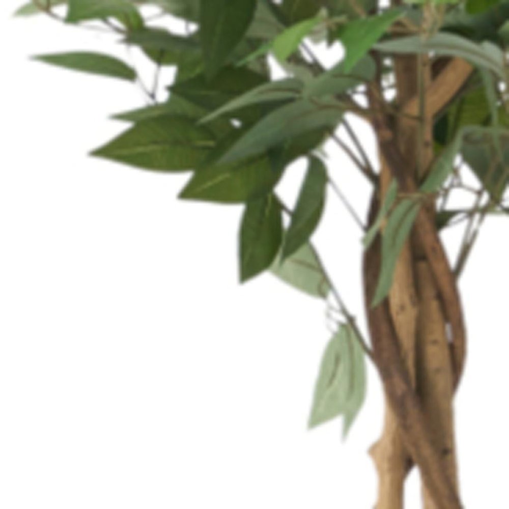 Green Artificial Ficus Tree in Cylindrical Black Pot - 59-inch