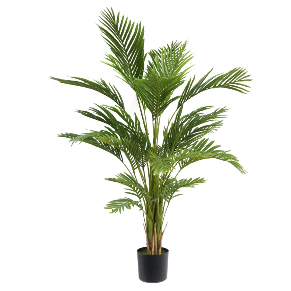 Green Artificial Palm Tree in Cylindrical Black Pot - 71-inch