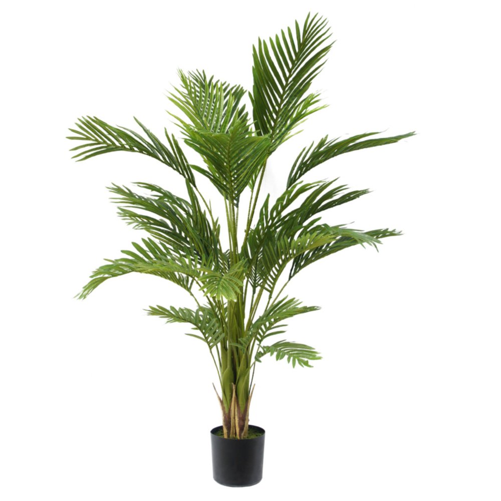 Green Artificial Palm Tree in Cylindrical Black Pot - 71-inch