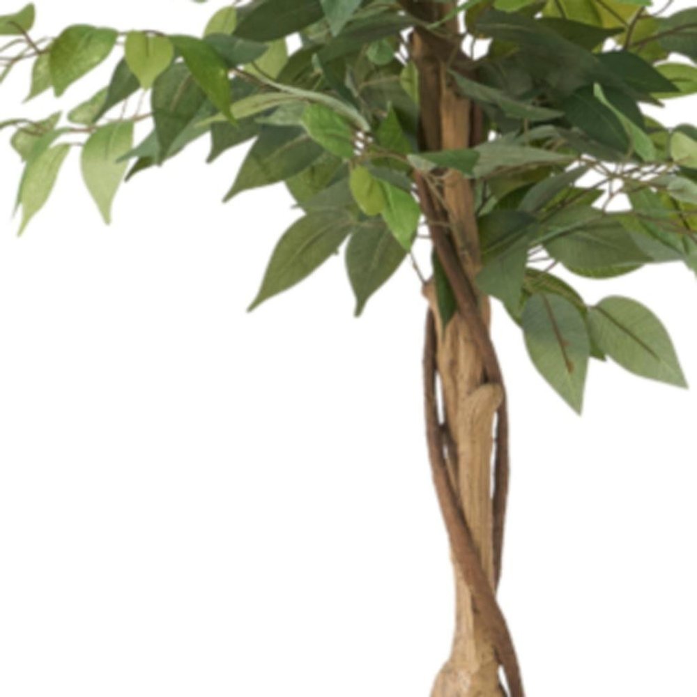 Green Artificial Ficus Tree in Cylindrical Black Pot - 47-inch