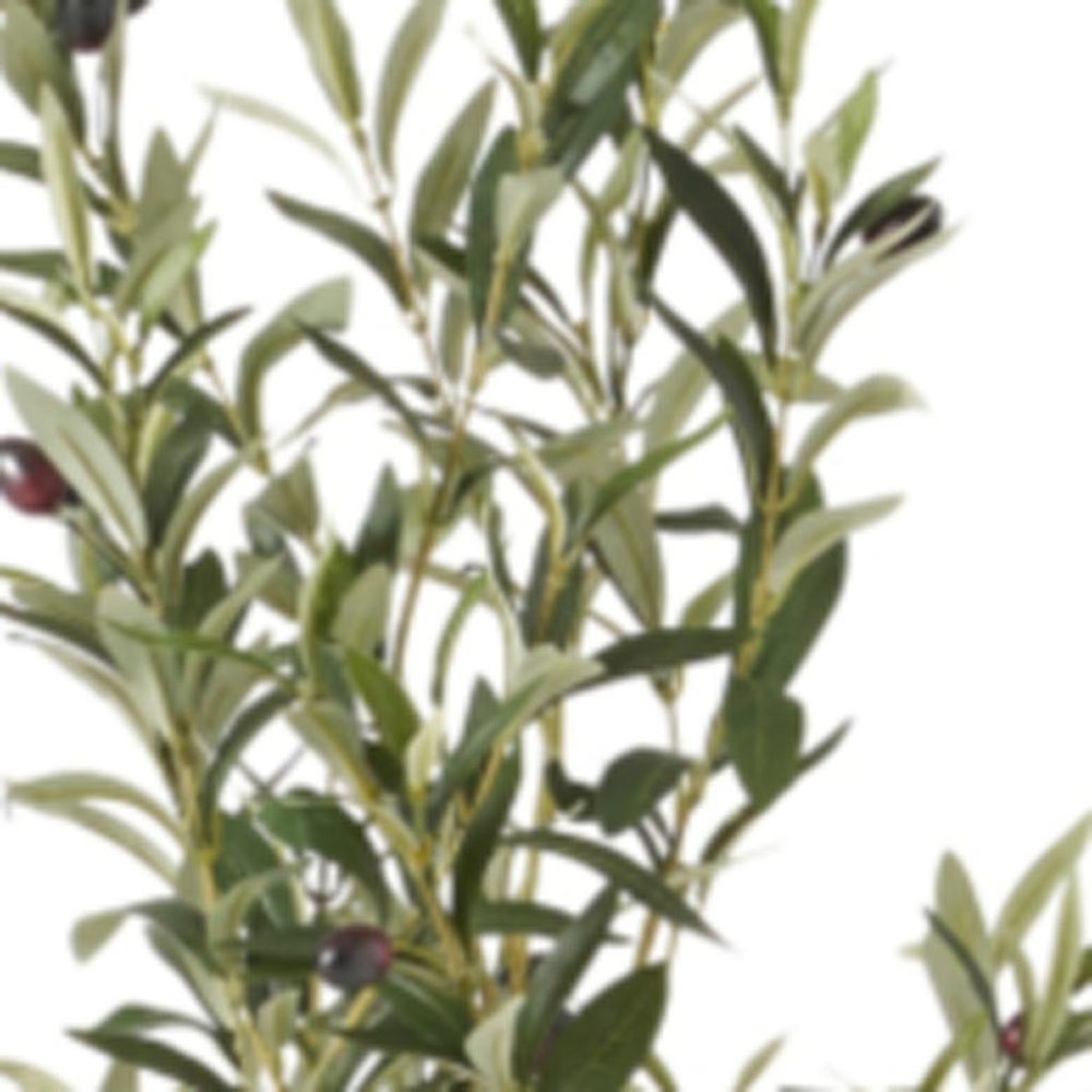 Green Artificial Olive Tree in Cylindrical Black Pot - 47-inch