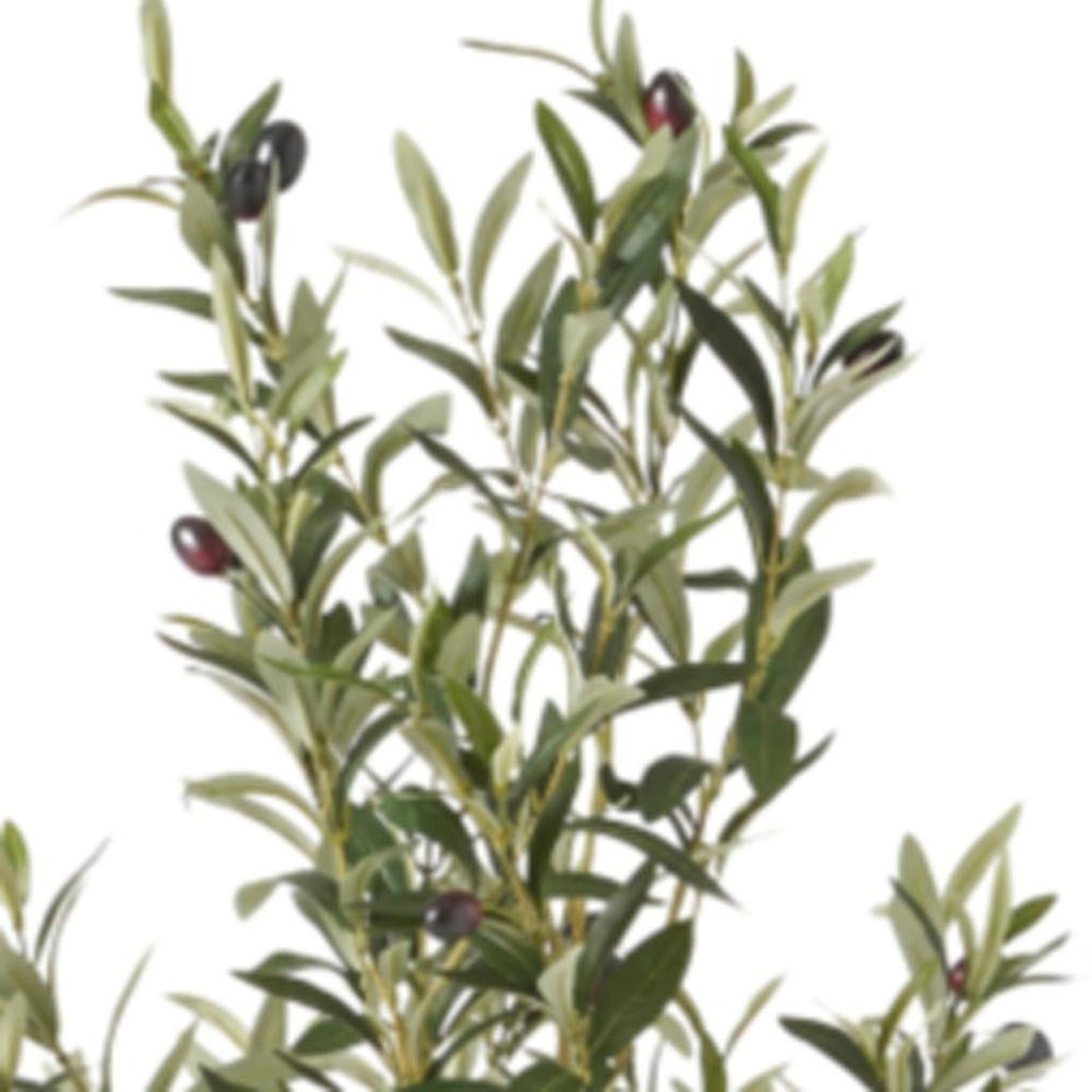 Green Artificial Olive Tree in Cylindrical Black Pot - 47-inch