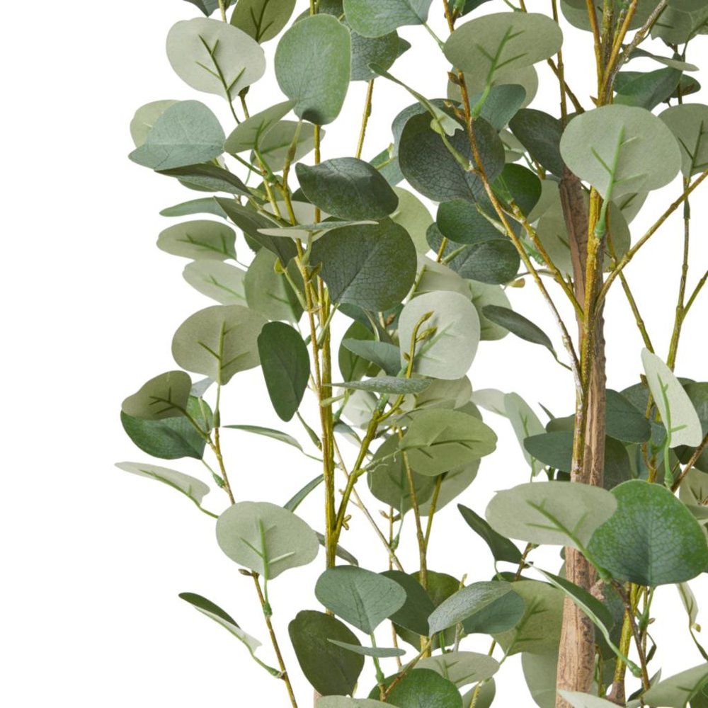 Green Artificial Eucalyptus Tree in Cylindrical Black Pot - 71-inch