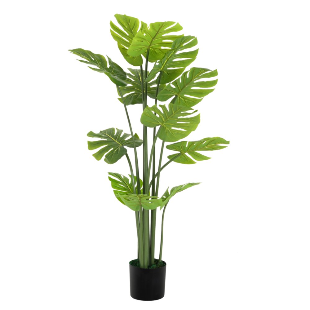 Green Artificial in Cylindrical Black Pot - 57-inch