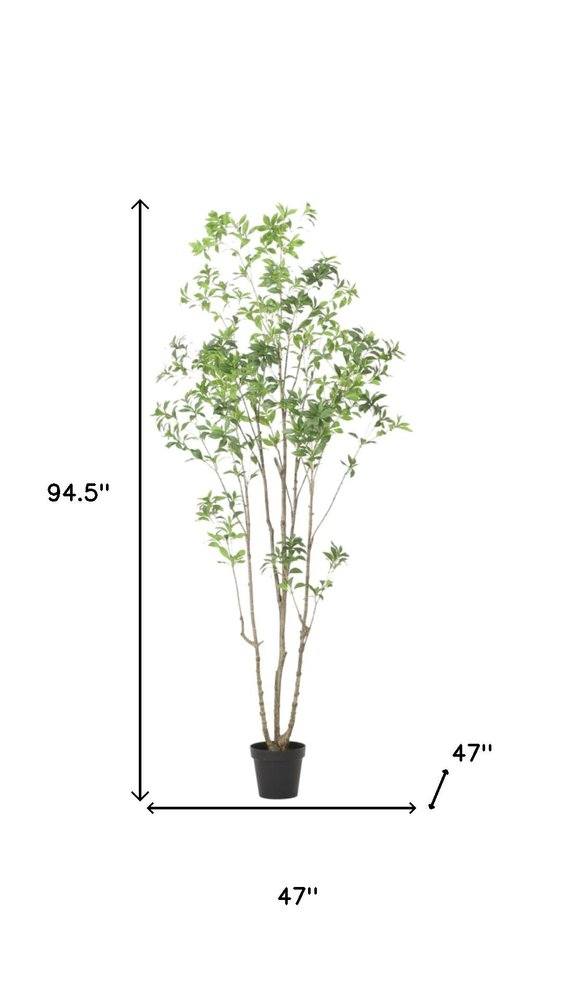 Green Artificial in Cylindrical Black Pot - 95-inch