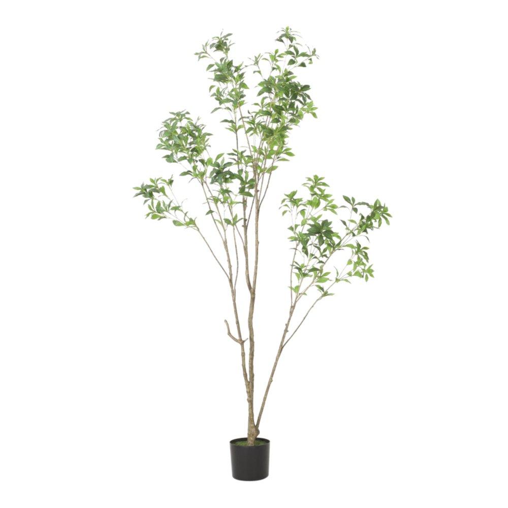 Green Artificial in Cylindrical Black Pot - 83-inch