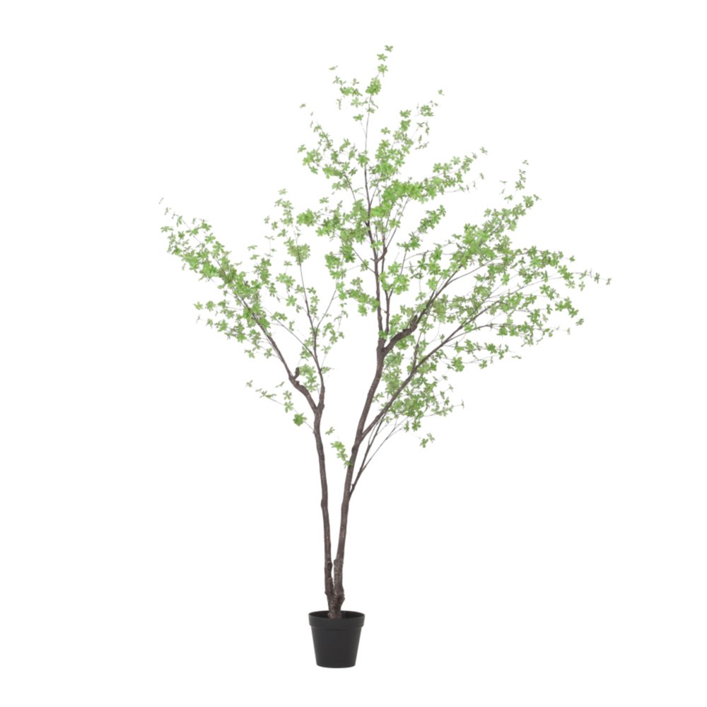 Green Artificial in Cylindrical Black Pot - 118-inch