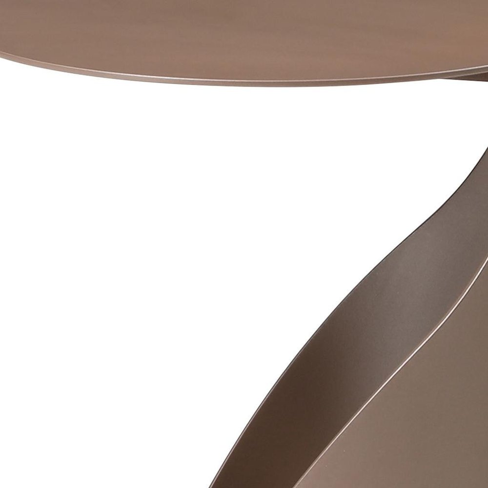 Gold Steel Round Pedestal End Table - 19-inch