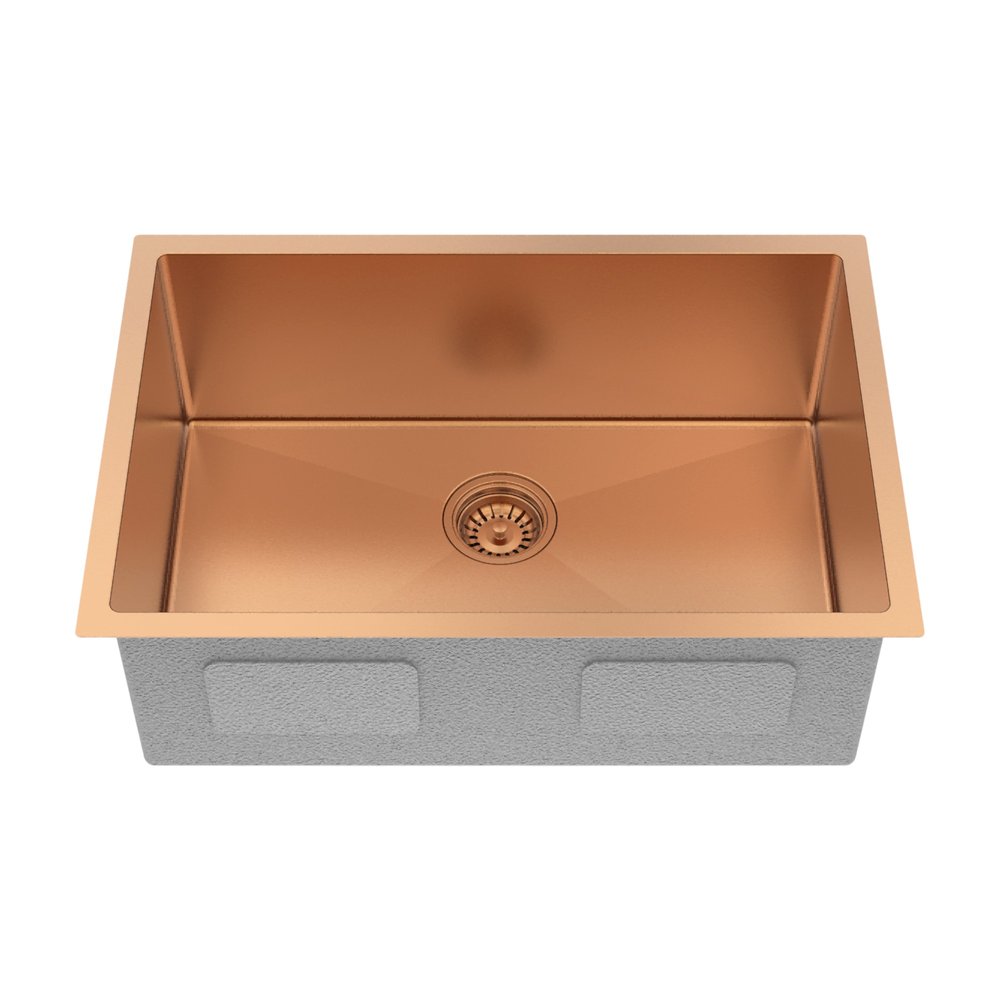 Rose Gold Stainless Steel Undermount Kitchen Sink - 10 X 27-inch