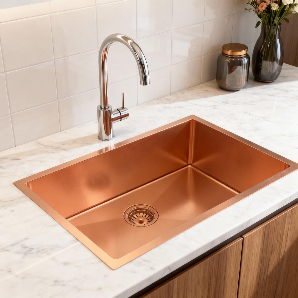 Rose Gold Stainless Steel Undermount Kitchen Sink - 10 X 27-inch