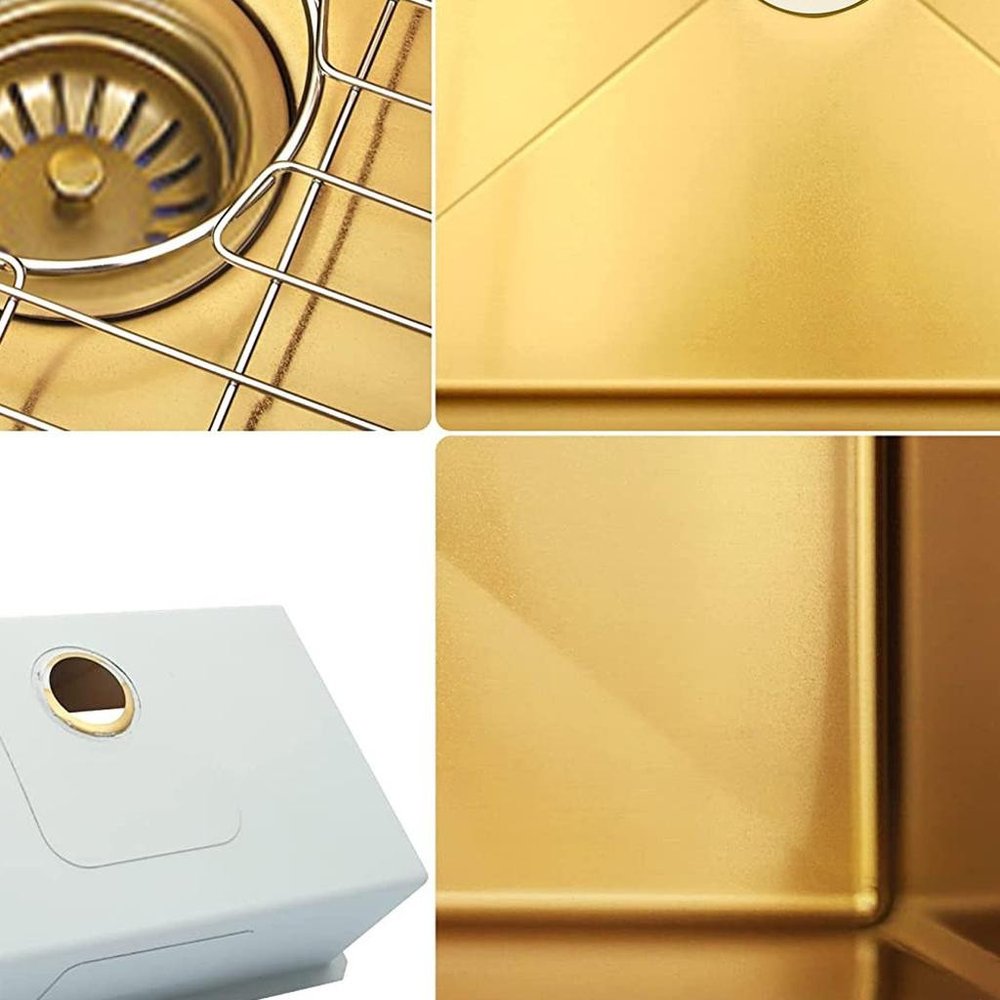 Gold Stainless Steel Undermount Kitchen Sink - 10 X 33-inch