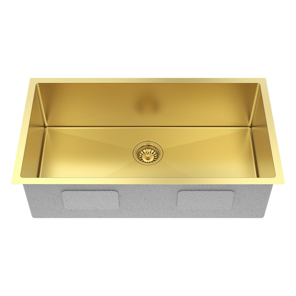 Gold Stainless Steel Undermount Kitchen Sink - 10 X 33-inch
