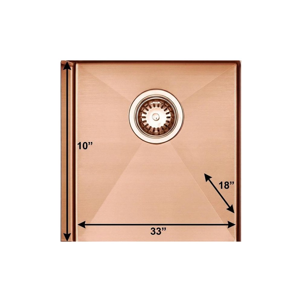 Gold Stainless Steel Undermount with Sink - 10 X 33-inch