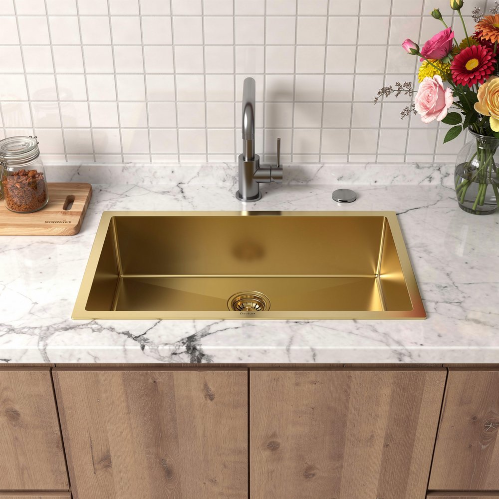 Gold Stainless Steel Undermount Kitchen Sink - 9 X 30-inch