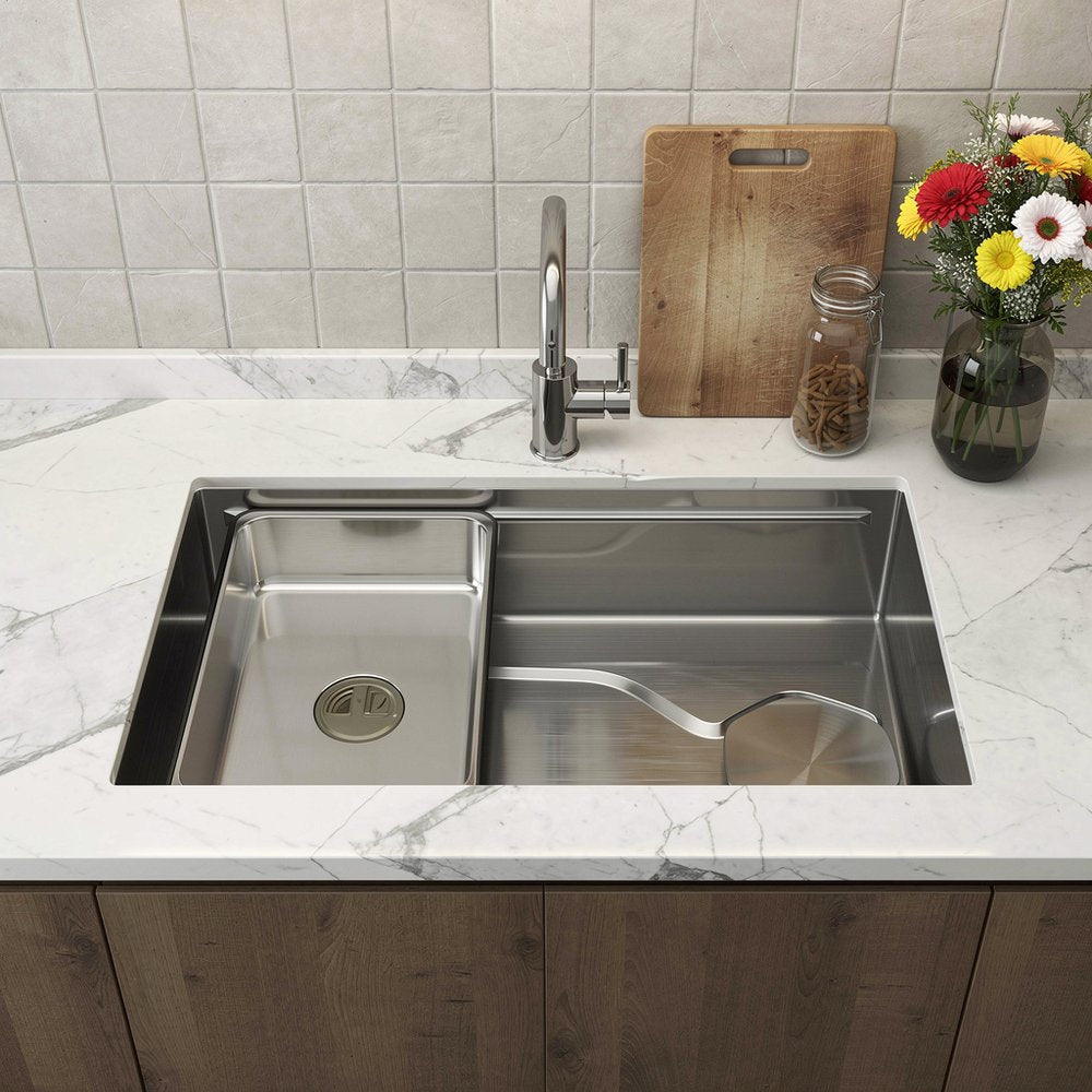 Silver Stainless Steel Undermount Kitchen Sink - 9 X 30-inch