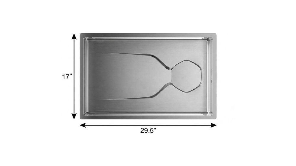Silver Stainless Steel Undermount Kitchen Sink - 9 X 30-inch