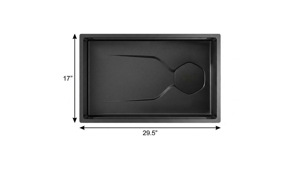 Black Stainless Steel Undermount Kitchen Sink - 9 X 30-inch